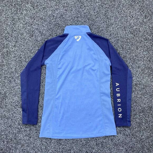 Aubrion Young Rider Team Long Sleeved Youth Quarter Zip Blue Size 11-12 Years - Picture 3 of 5